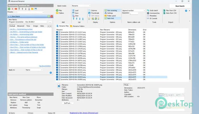 Advanced Renamer Free 4.23 Free Download for Windows