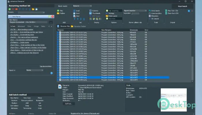 Advanced Renamer Free 4.23 Free Download for Windows