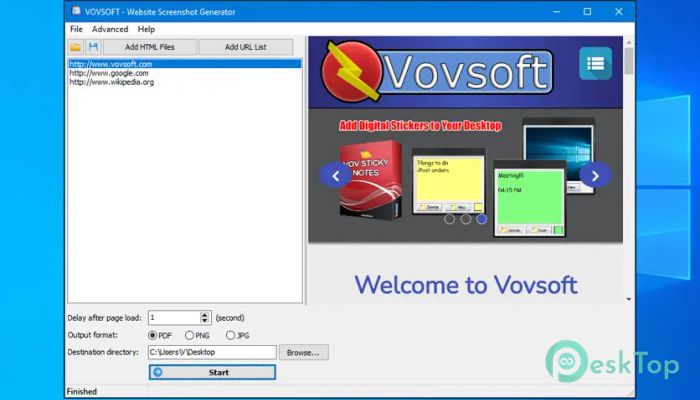 VovSoft Website Screenshot Generator 2.5 Free Download for Windows