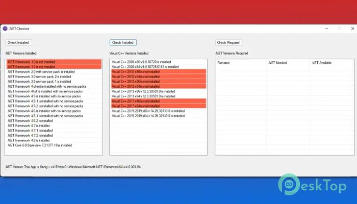 NET Checker 1.7 Free Download for Windows