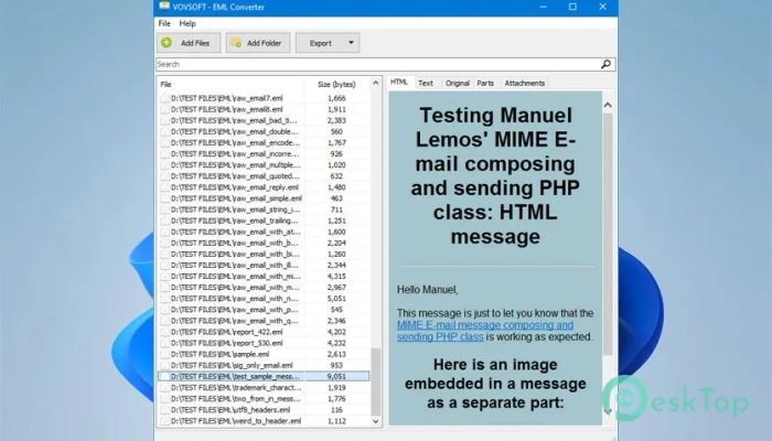 Vovsoft EML Converter 1.3 Free Download for Windows