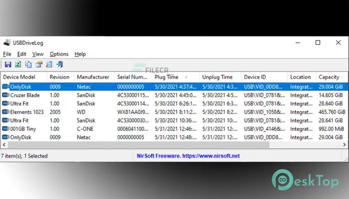 USBDriveLog 1.14 Free Download for Windows