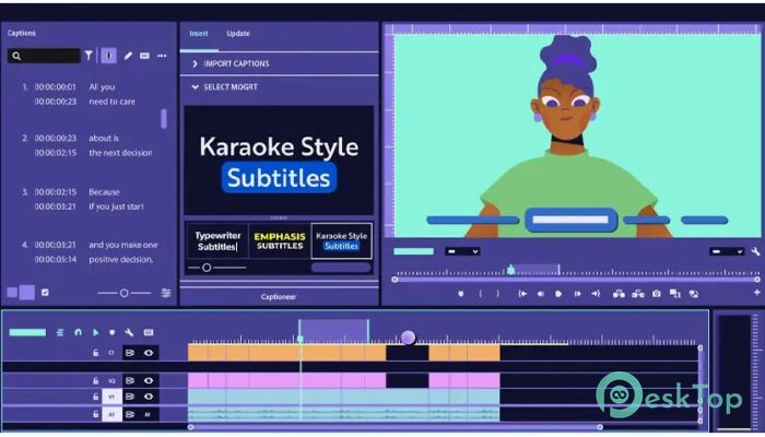 Download Aescripts - Captioneer 1.7.4 for Premiere Free Download for Windows