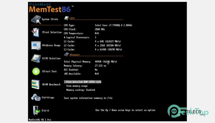 PassMark MemTest86 v11.7.1000 Free Download for Windows