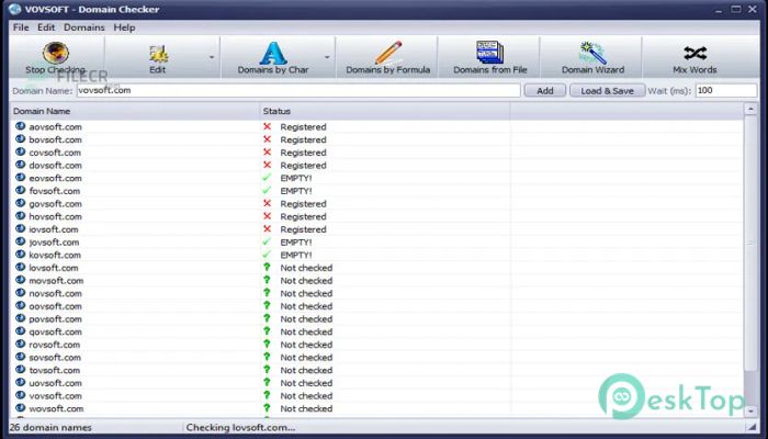 VovSoft Domain Checker 10.4 Free Download for Windows