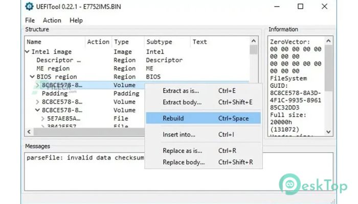 Download UEFITool A74 for Windows